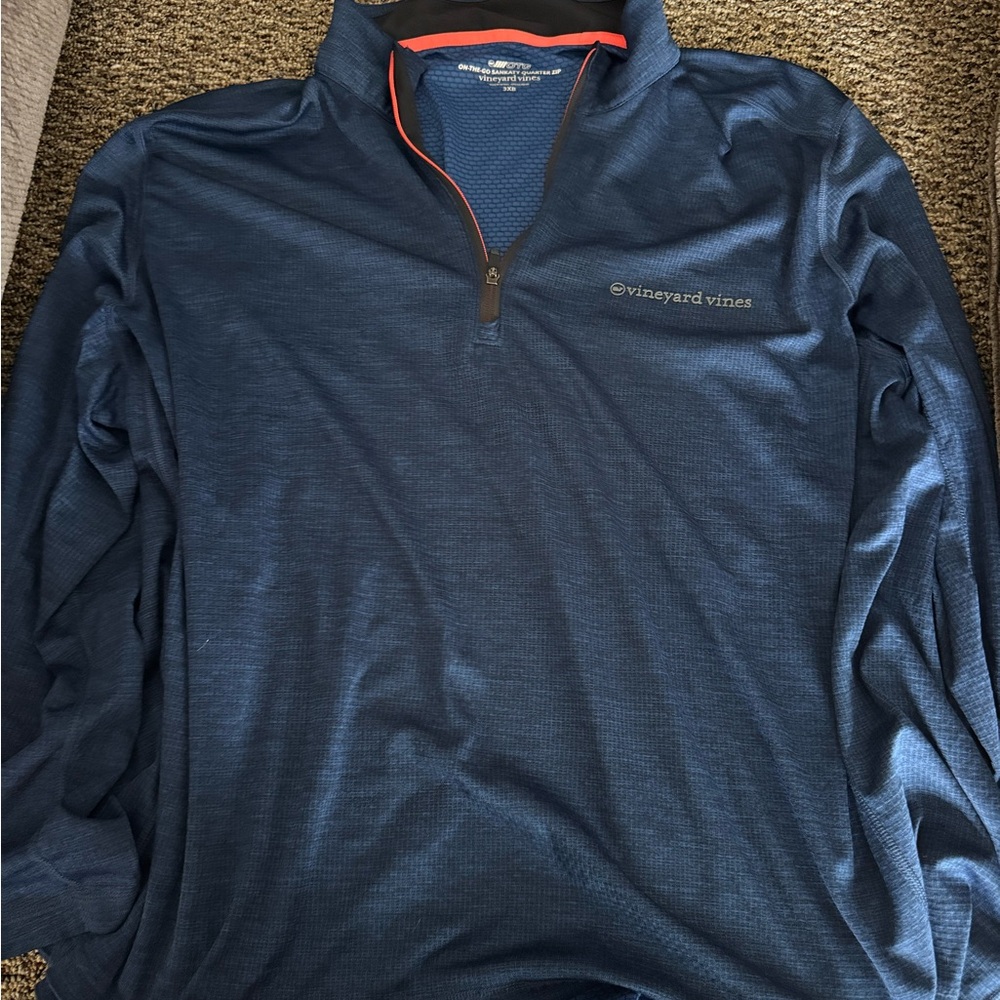 Vineyard Vines Blue Quarter-Zip Pullover 3XL Big N Tall
